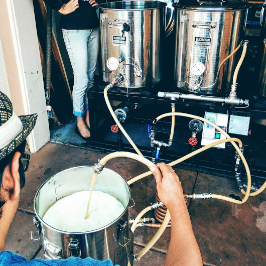 Brewing up a batch of home made beer