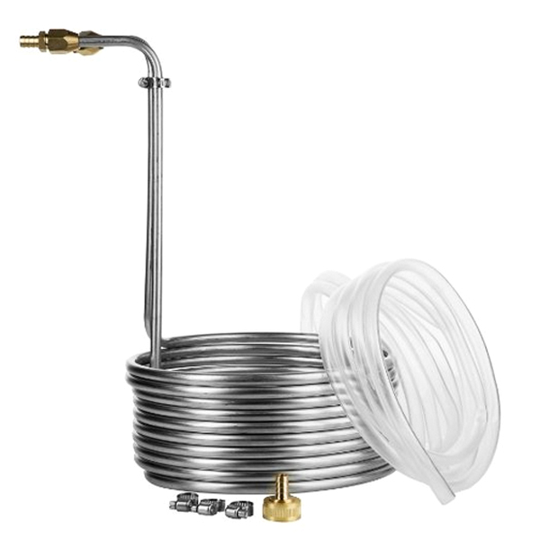 Stainless Steel Wort Chiller with Fittings