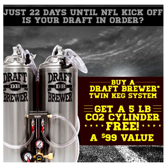 Free CO2 Tank with Purchase of a $300 Draft Beer System
