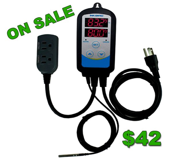Digital Home Brewing Fermentation Temperature Controller On Sale $42 #digital #thermostat #temperature #controller #ink #bird #homebrewing #home #brew #homebrewer #fermentation #fermentor #refrigerator #freezer #beer #brewing #brewer #brewery