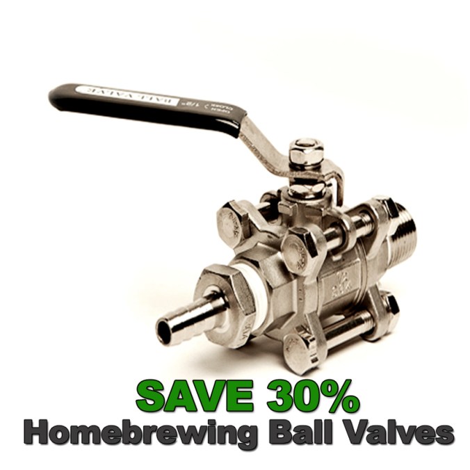 Save 30% on Stainless Steel Ball Valves and Fittings! #beer #brewing #home #brew #stainless #ball #valves #fittings #homebrewing #homebrew #brewer #brewery