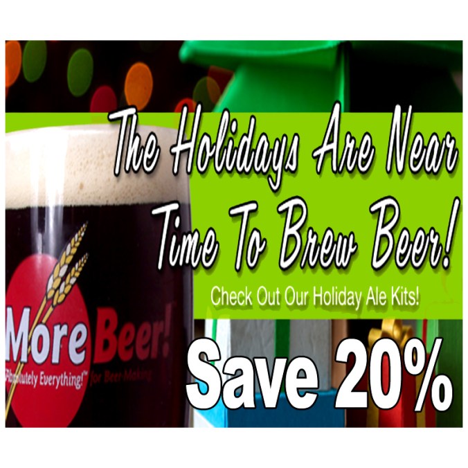 Save 20% On The MoreBeer Holiday Ale Homebrewing Beer Kit and The Thanksgiving Ale Beer Recipe Kit #homebrew #homebrewing #beer #recipe #kit #morebeer #promo #coupon #code #deal #home #brew #brewing #brewer #making