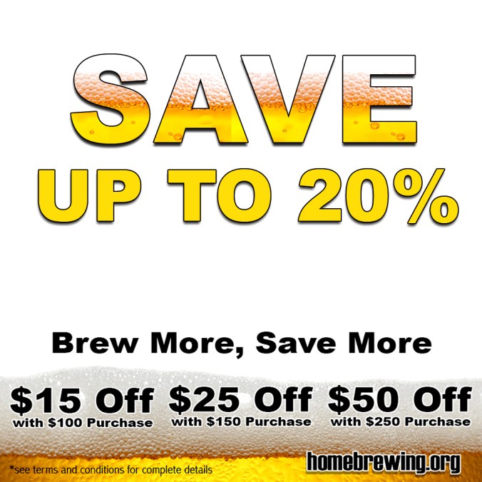 Adventures in Home Brewing Promotion, Save 20% On Your Homebrewing.org Purchase #homebrewing #home #brew #brewing #coupon #deal #promotion #promotional #equipment #beer #recipe #homebrewer #sale