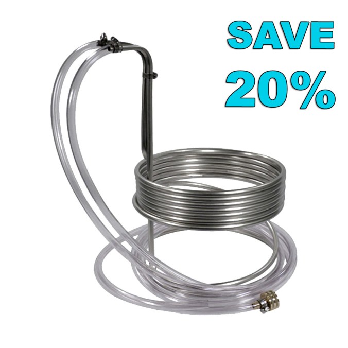 Save 20% on a Homebrewing Stainless Steel Wort Chiller at MoreBeer #stainless #ss #steel #homebrewing #homebrew #homebrewer #gift #idea #christmas #beer #chilling #device #morebeer #promo #coupon #code
