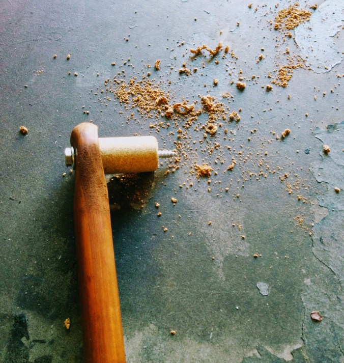 Home Brewing Mash Paddle for a refrigerator door handle