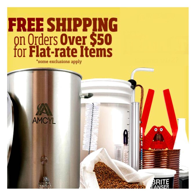 Get Free Shipping On Order Over $50 at HomebrewSupply.com #homebrewsupply #promo #coupon #code #deal #homebrew #supply #homebrewing #home #brew