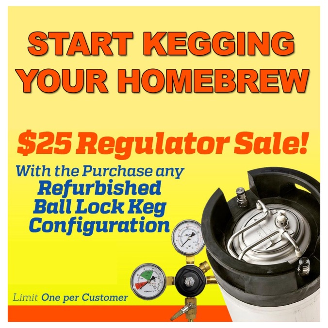 Get a New Draft Beer Regulator for $25 when you purchase a refurbished Ball Lock Keg!