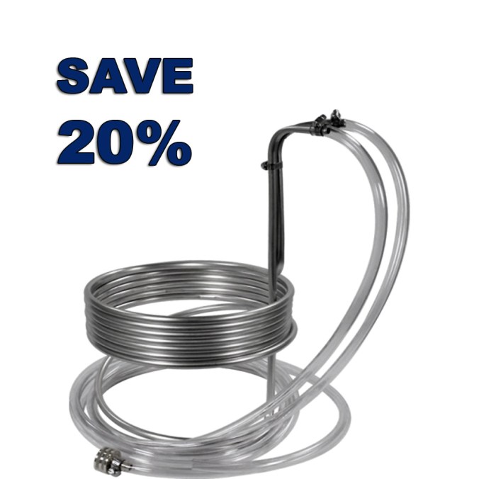 Save 20% On A MoreBeer Stainless Steel Home Brewing Wort Chiller
