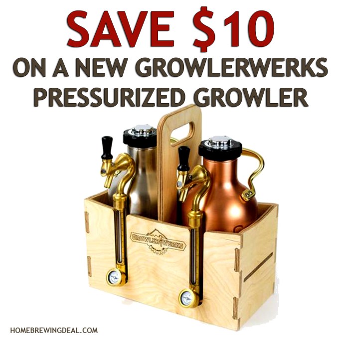 Save $10 On A Growler Werks Stainless Steel Pressurized Growler and Get FREE SHIPPING #growler #growlerwerks #stainless #pressurized #werks #works