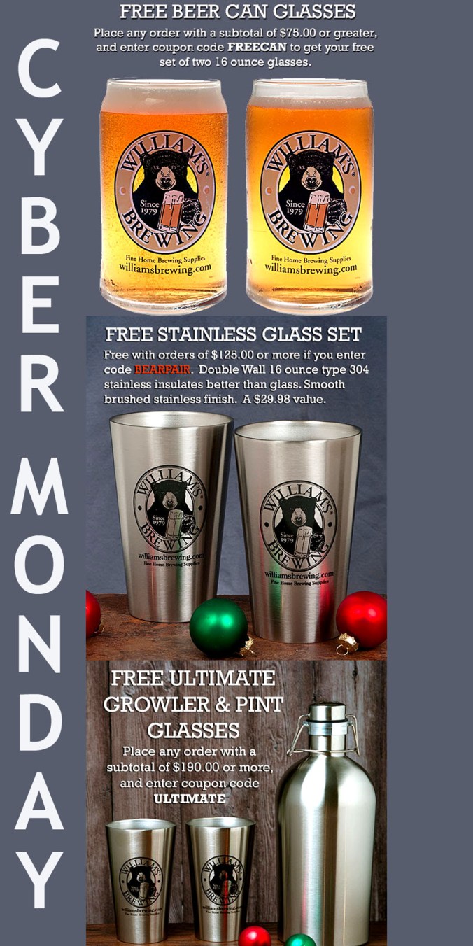 WilliamsBrewing.com Promo Codes for Cyber Monday