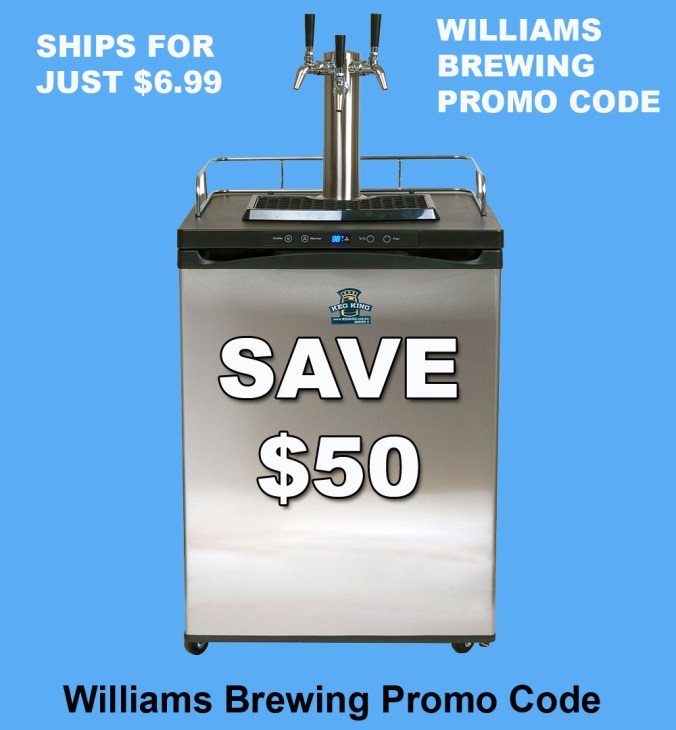 Save $50 on a new Kegerator and get flat rate shipping for just $6.99