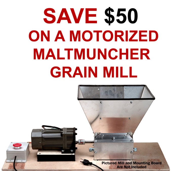 Save $50 On A Malt Muncher Motorized Grain Mill #homebrew #motorized #grain #mill #homebrewing #home #brewing #brewer