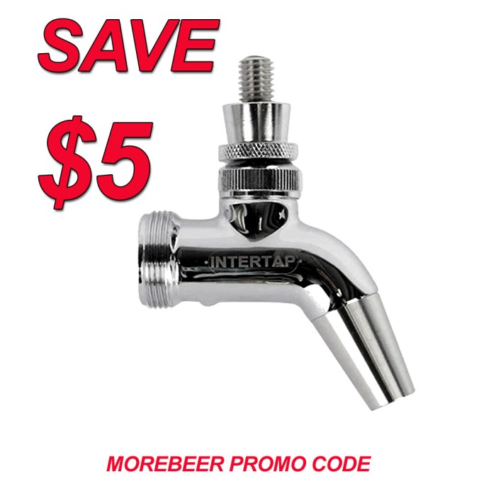 Save $5 On A InterTap Stainless Steel Beer Faucet With This MoreBeer.com Promo Code