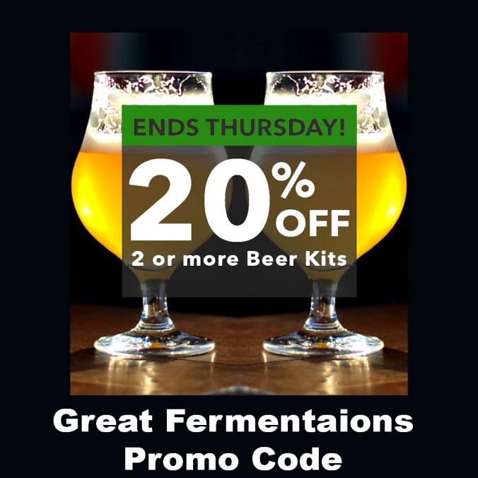 GreatFermentations.com Promo Code - Save 20% When You Buy 2 Or More Homebrewing Beer Kits