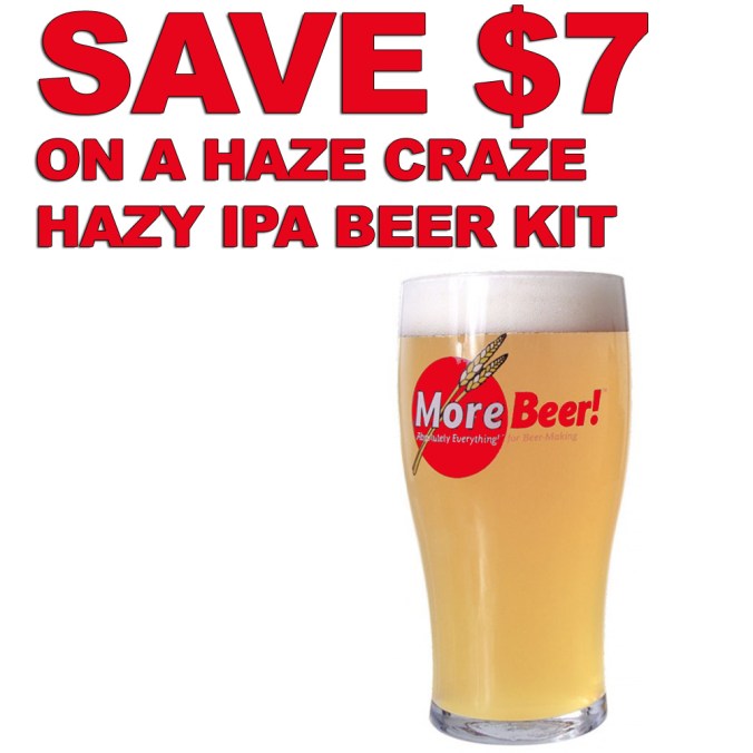 MoreBeer.com Promo Code for $7 Off A Haze Craze Hazy IPA Beer Kit