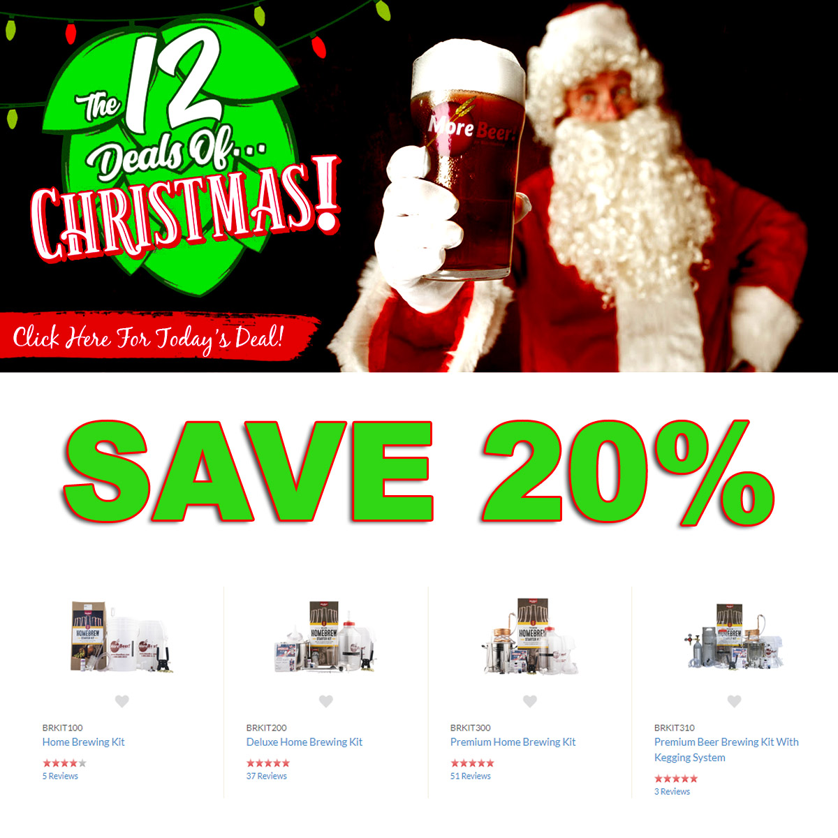 Christmas Promo Code for MoreBeer.com - Save 20% On Home Beer Brewing Kits