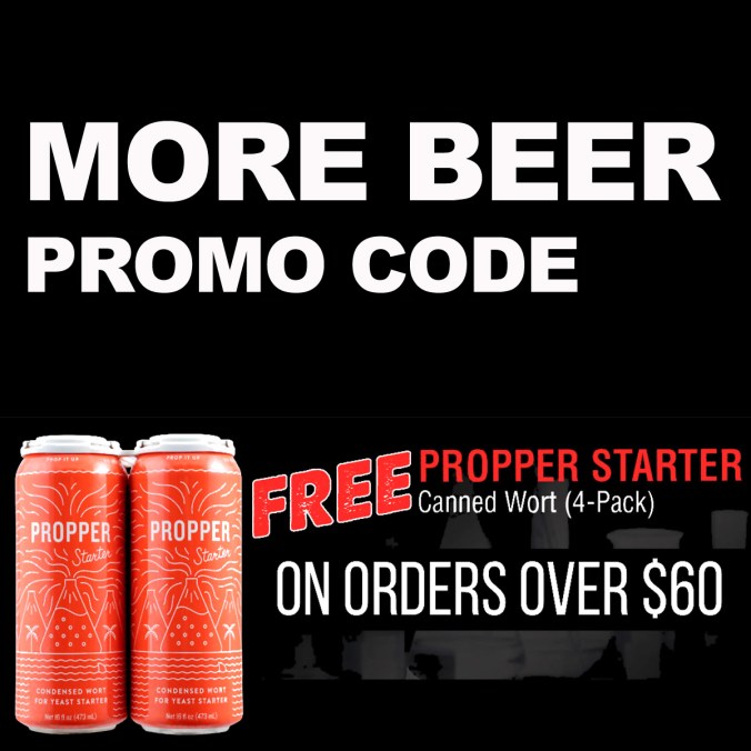 Use this More Beer Promo Code for Four Free Cans of Propper Canned Wort Yeast Starter