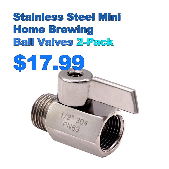 2-Pack of Miniature Homebrewing Ball Valves for only $17.99